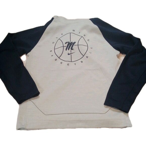 Men's Nike Ole Miss Basketball Hoodie Sweatshirt Size Small Gray / Blue - Picture 2 of 14